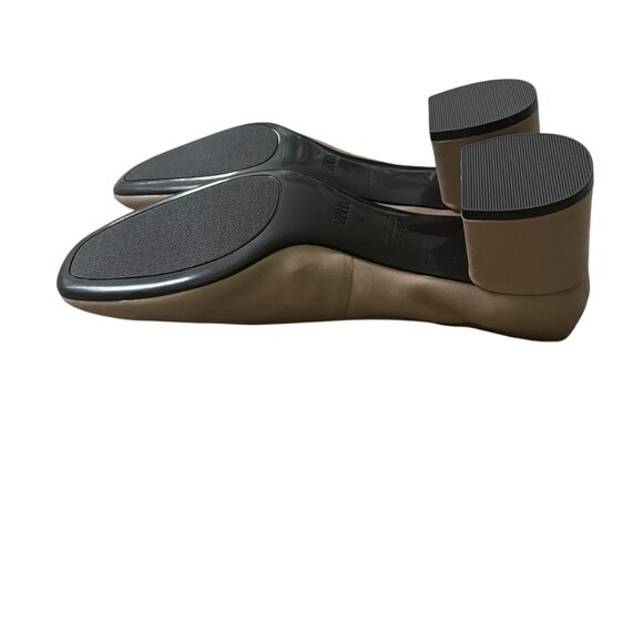 Zara Leather Beige Brown Pumps Mary Jane Style Size 10 Block Heel, Buckled Strap - Picture 9 of 9